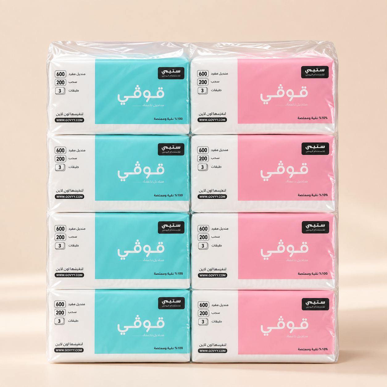 مناديل قوفي الناعمة – باك متعدد الألوان